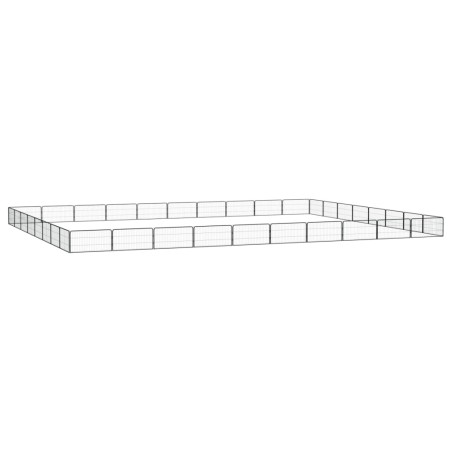 vidaXL Jaula perros 36 paneles acero recubierto polvo negro 100x50 cm