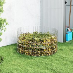 vidaXL Compostador de jardín acero galvanizado Ø100x50 cm