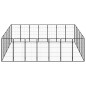 vidaXL Jaula perros 24 paneles acero recubierto polvo negro 50x100 cm