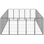 vidaXL Jaula perros 24 paneles acero recubierto polvo negro 50x100 cm