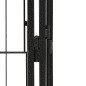 vidaXL Jaula perros 24 paneles acero recubierto polvo negro 50x100 cm