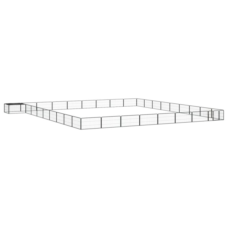 vidaXL Jaula perros 36 paneles acero recubierto polvo negro 100x50 cm