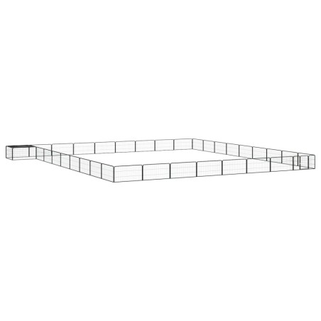 vidaXL Jaula perros 36 paneles acero recubierto polvo negro 100x50 cm