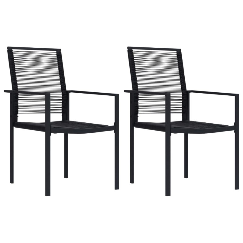 vidaXL Sillas de jardín 2 unidades ratán de PVC negro vidaXL Sillas de jardín 2 unidades ratán de PVC negro