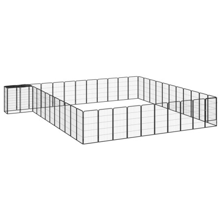 vidaXL Jaula perros 46 paneles acero recubierto polvo negro 50x100 cm