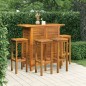 vidaXL Juego muebles de bar para jardín 5 pzas madera maciza de acacia