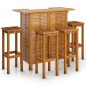 vidaXL Juego muebles de bar para jardín 5 pzas madera maciza de acacia