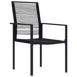 vidaXL Sillas de jardín 2 unidades ratán de PVC negro