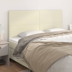 vidaXL Cabeceros 4 unidades cuero sintético color crema 90x5x78/88cm