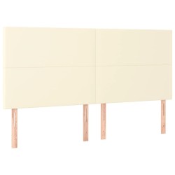 vidaXL Cabeceros 4 unidades cuero sintético color crema 90x5x78/88cm