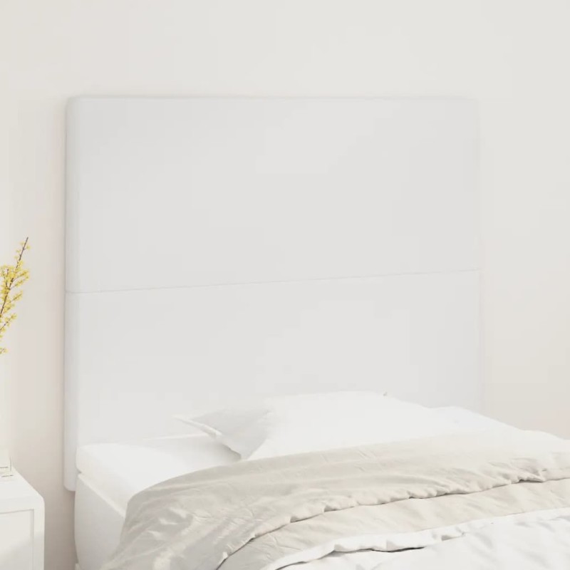 vidaXL Cabeceros 2 unidades de cuero sintético blanco 100x5x78/88 cm vidaXL Cabeceros 2 unidades de cuero sintético blanco 100x5x78/88 cm