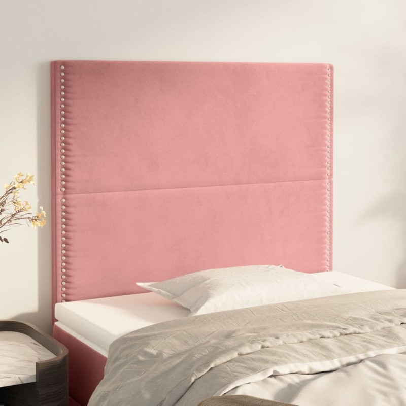vidaXL Cabeceros 2 unidades de terciopelo rosa 80x5x78/88 cm vidaXL Cabeceros 2 unidades de terciopelo rosa 80x5x78/88 cm