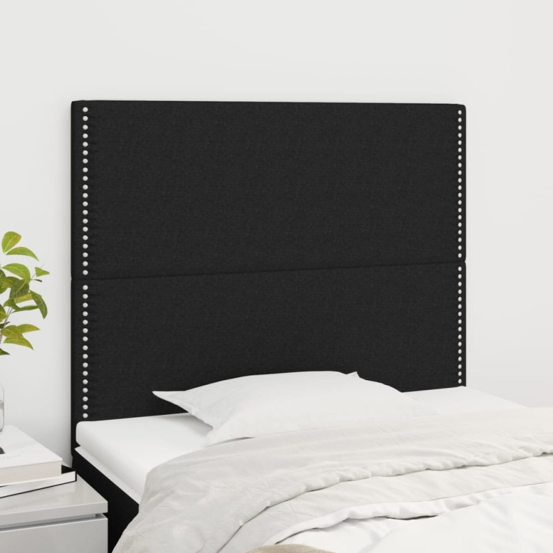 vidaXL Cabeceros 2 unidades de tela negro 80x5x78/88 cm vidaXL Cabeceros 2 unidades de tela negro 80x5x78/88 cm