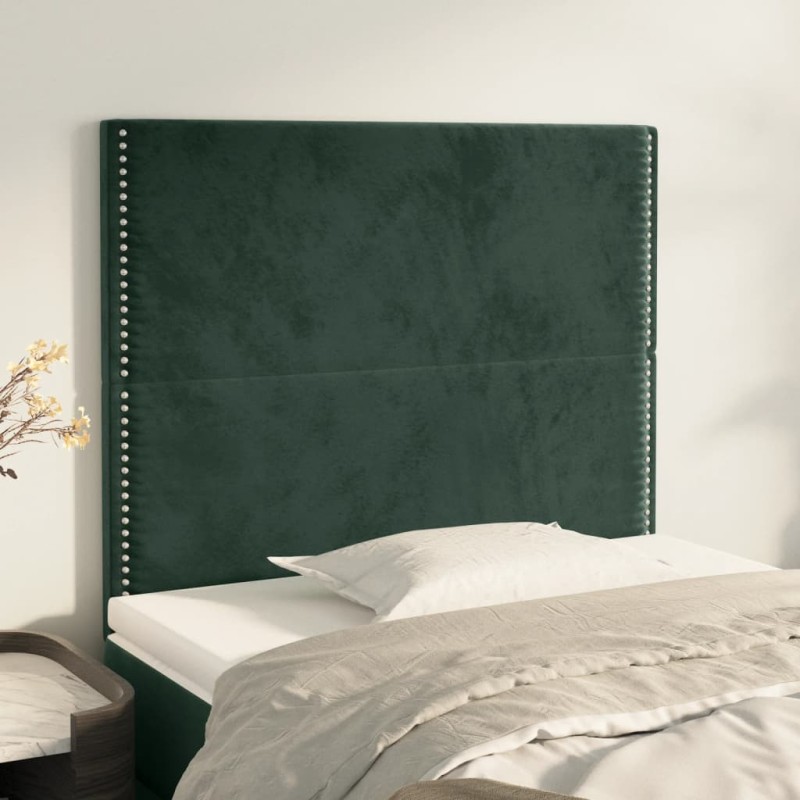 vidaXL Cabeceros 2 unidades de terciopelo verde oscuro 80x5x78/88 cm vidaXL Cabeceros 2 unidades de terciopelo verde oscuro 80x5x78/88 cm