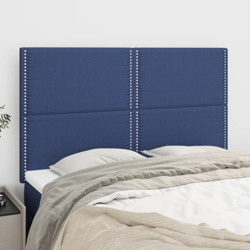 vidaXL Cabeceros 4 unidades tela azul 72x5x78/88 cm vidaXL Cabeceros 4 unidades tela azul 72x5x78/88 cm