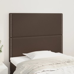 vidaXL Cabeceros 2 unidades de cuero sintético marrón 90x5x78/88 cm