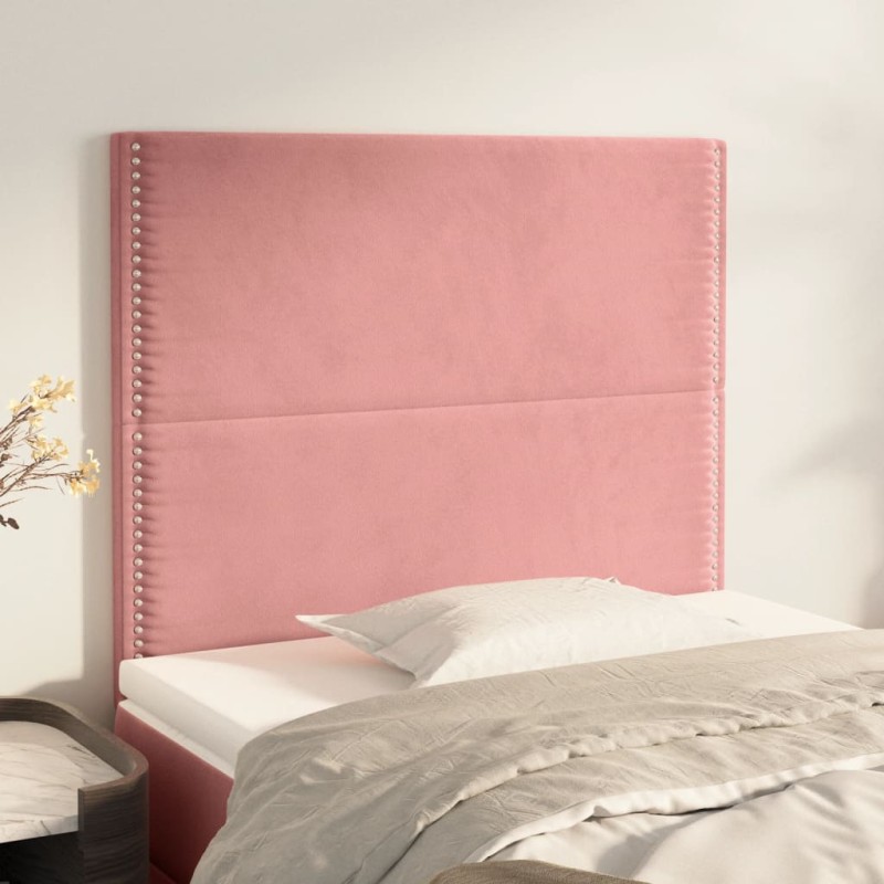 vidaXL Cabeceros 2 unidades de terciopelo rosa 90x5x78/88 cm vidaXL Cabeceros 2 unidades de terciopelo rosa 90x5x78/88 cm