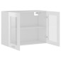 vidaXL Armario colgante vidrio y madera ingeniería blanco brillo vidaXL Armario colgante vidrio y madera ingeniería blanco brillo