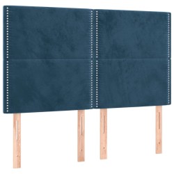 vidaXL Cabeceros 4 unidades terciopelo azul oscuro 72x5x78/88 cm