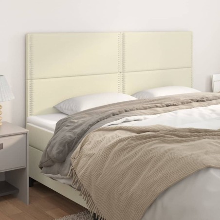 vidaXL Cabeceros 4 unidades cuero sintético color crema 80x5x78/88cm
