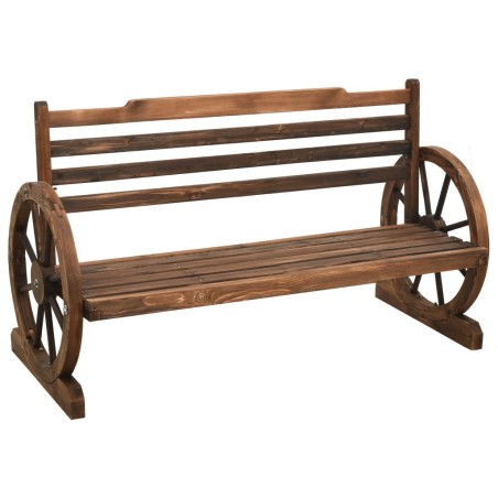 vidaXL Banco de jardín de madera maciza de abeto 112 cm
