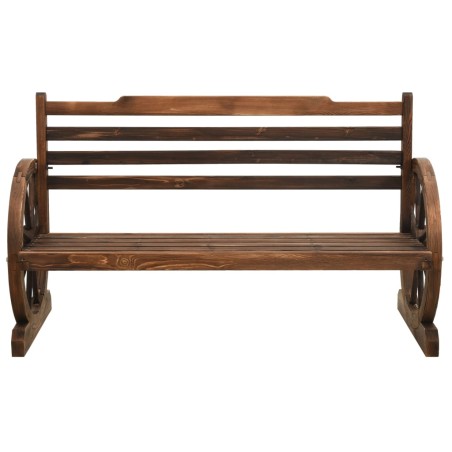 vidaXL Banco de jardín de madera maciza de abeto 112 cm