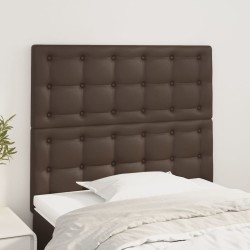 vidaXL Cabeceros 2 unidades de cuero sintético marrón 80x5x78/88 cm