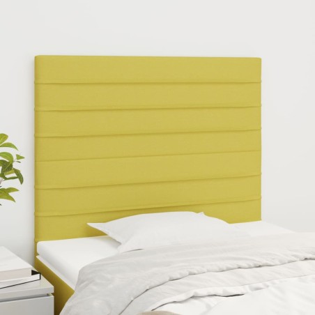 vidaXL Cabeceros 2 unidades de tela verde 80x5x78/88 cm