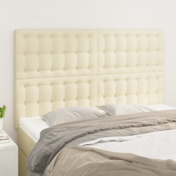 vidaXL Cabeceros 4 unidades cuero sintético color crema 72x5x78/88 cm