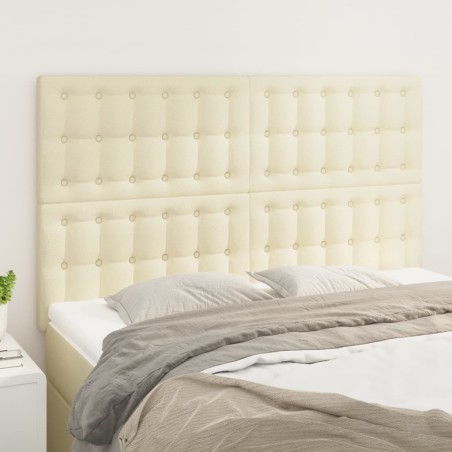 vidaXL Cabeceros 4 unidades cuero sintético color crema 72x5x78/88 cm