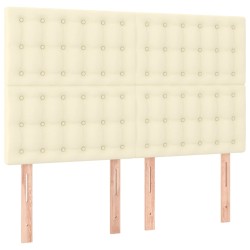 vidaXL Cabeceros 4 unidades cuero sintético color crema 72x5x78/88 cm