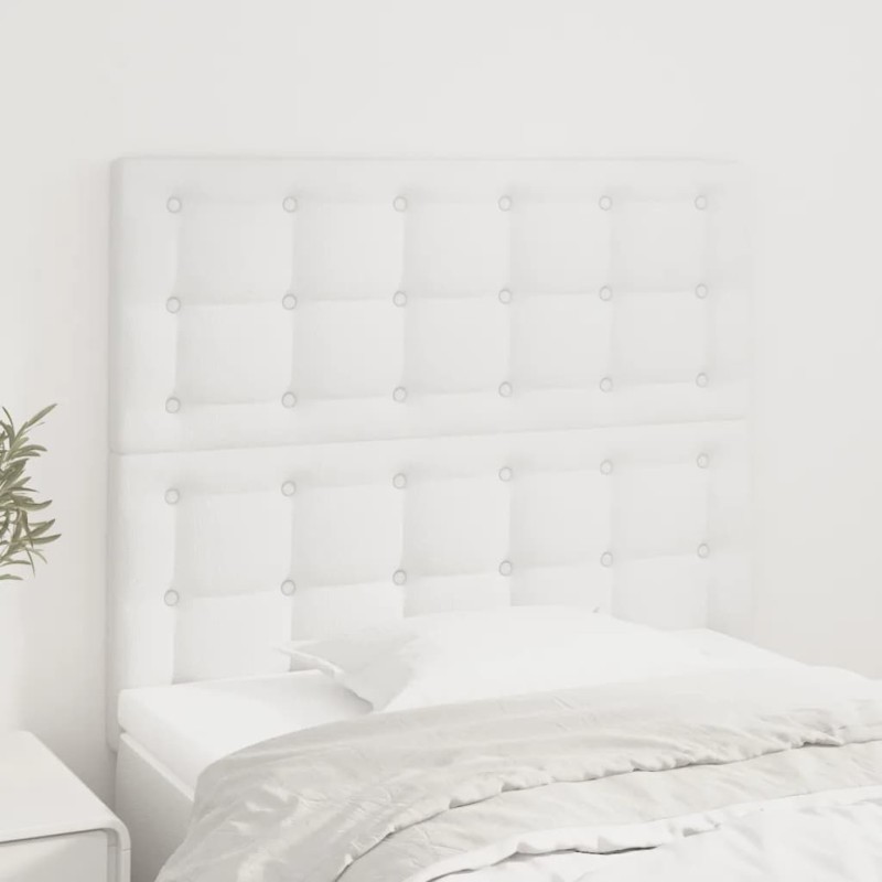 vidaXL Cabeceros 2 unidades de cuero sintético blanco 90x5x78/88 cm vidaXL Cabeceros 2 unidades de cuero sintético blanco 90x5x78/88 cm