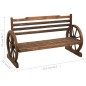 vidaXL Banco de jardín de madera maciza de abeto 112 cm vidaXL Banco de jardín de madera maciza de abeto 112 cm