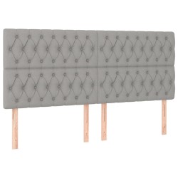 vidaXL Cabeceros 4 unidades de tela gris claro 100x7x78/88 cm