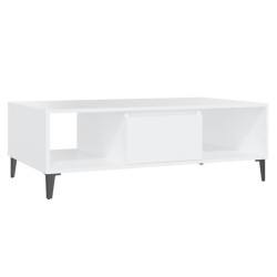 vidaXL Mesa de centro madera contrachapada blanco 103,5x60x35 cm