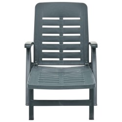 vidaXL Tumbona plegable de plástico verde