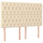 vidaXL Cabeceros 4 unidades tela color crema 72x7x78/88 cm vidaXL Cabeceros 4 unidades tela color crema 72x7x78/88 cm