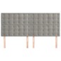 vidaXL Cabeceros 4 unidades de terciopelo gris claro 100x5x78/88 cm