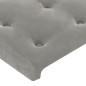 vidaXL Cabeceros 4 unidades de terciopelo gris claro 100x5x78/88 cm