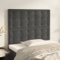 vidaXL Cabeceros 2 unidades de terciopelo gris oscuro 80x5x78/88 cm vidaXL Cabeceros 2 unidades de terciopelo gris oscuro 80x5x78/88 cm