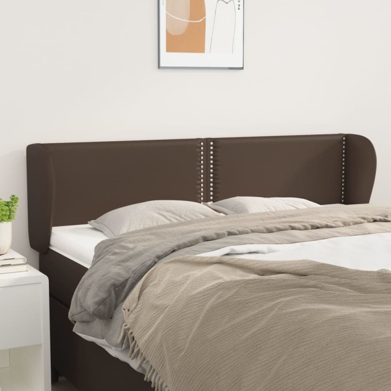 vidaXL Cabecero de cuero sintético marrón 147x23x78/88 cm vidaXL Cabecero de cuero sintético marrón 147x23x78/88 cm