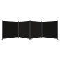 vidaXL Biombo divisor de 4 paneles de tela negro 698x180 cm vidaXL Biombo divisor de 4 paneles de tela negro 698x180 cm