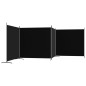 vidaXL Biombo divisor de 4 paneles de tela negro 698x180 cm vidaXL Biombo divisor de 4 paneles de tela negro 698x180 cm