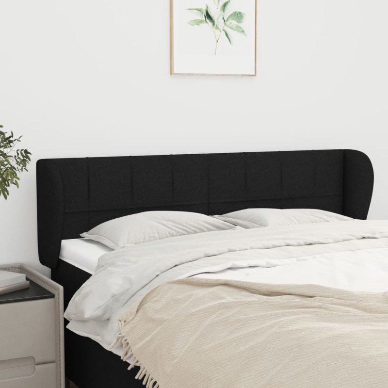 vidaXL Cabecero de tela negro 147x23x78/88 cm vidaXL Cabecero de tela negro 147x23x78/88 cm