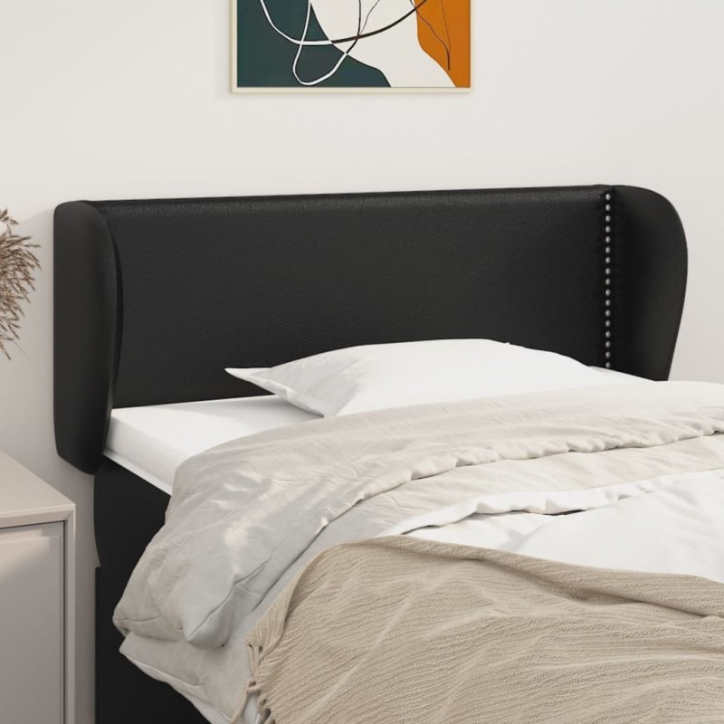 vidaXL Cabecero de cuero sintético negro 83x23x78/88 cm vidaXL Cabecero de cuero sintético negro 83x23x78/88 cm