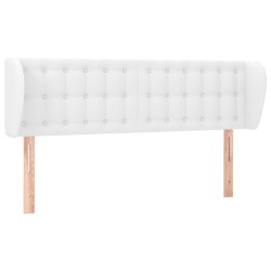 vidaXL Cabecero de cuero sintético blanco 147x23x78/88 cm
