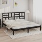 vidaXL Estructura de cama de madera maciza de pino negra 200x200 cm