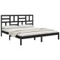 vidaXL Estructura de cama de madera maciza de pino negra 200x200 cm