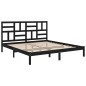 vidaXL Estructura de cama de madera maciza de pino negra 200x200 cm