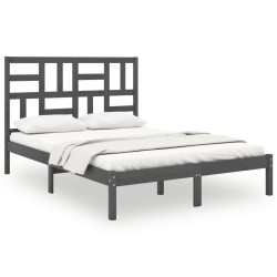 vidaXL Estructura de cama de madera maciza de pino gris 160x200 cm